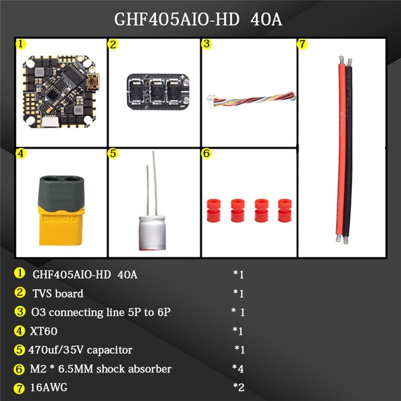 Drone Racing Flight Controller - ABTI-GHF405AIO-HD 40A AIO Flight Controller F405