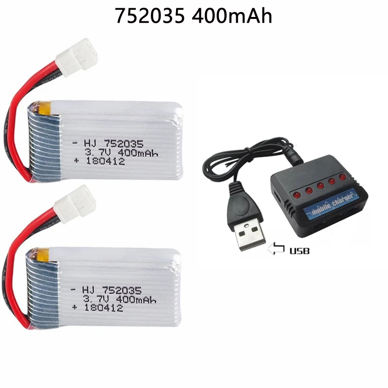 Eachine Drone E58 - Batteria per Drone 752035 3.7V 400mAh